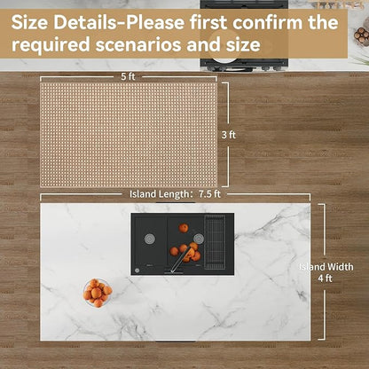 YDKGL Boho 3x5 ft Washable Area Rug Entryway Runner for Kitchen, Non Slip Woven Hallway Rugs Kitchen Mats for Floor Hall Rug Indoor Door Mat Carpet for Backdoor Bedroom Living Room, Easy Clean, Brown