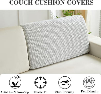 Sofa Covers Couch Covers for Sofa Pet Friendly Couch Cushion Covers Universal Sofa Covers Washable Stretch Slipcovers for Sectional Sofa (Texture Light Gray,Back Cover L)