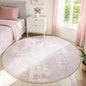 Washable Area Rugs 4ft Non-Slip Modern Abstract Soft for Living Room Entryway Bedroom Nursery, Print Pattern, Grey Pink