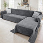 Sectional Couch Covers, 2 Pieces Washable L Shaped Couch Covers Sofa Blanket for Dogs Pet Friendly Sectional Sofa Slipcovers Furniture Covers,71"x 118"+ 71"x 118",(XX-Large,Dark Gray)