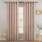 MIULEE Natural Beige Linen Curtains 84 Inch Length 2 Panels for Bedroom Living Room, Soft Linen Textured Window Drapes Semi Sheer Light Filtering Back Tab Rod Pocket Farmhouse Burlap Look Decor