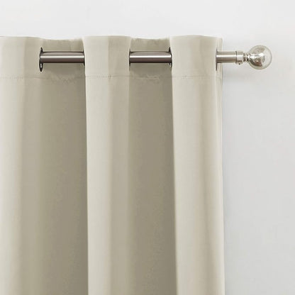 LEMOMO Light Beige Thermal Blackout Curtains/52 x 63 Inch/Set of 2 Panels Room Darkening Curtains