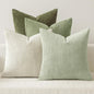 MIULEE Boho Farmhouse Throw Pillow Covers 20x20 Inch Set of 4 Mordern Neutral Green Cushion Covers Soft Corduroy Nordic Home Decor for Spring Couch Bed Sofa Living Room Green-White