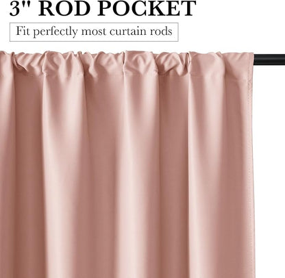 RYB HOME 100% Blackout Short Curtains for Small Window, Thermal Insulated Total Room Darkening Noise Reducing Curtains for Basement Bathroom Basement, 29 inches Wide by 45 inches Long, Peach Pink