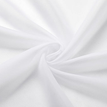 Lecloud Sheer White Valances for Windows 18 Inch Length 2 Pcs, Cafe Kitchen Curtains for Bedroom Living Room, Short Curtains for Small Windows with Dual Rod Pocket Home Decor, 42" W x 18" L