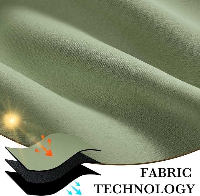 RYB HOME 100% Blackout Short Curtains for Small Window, Thermal Insulated Total Room Darkening Noise Reducing Curtains for Basement Bathroom Basement, 29 inches Wide by 45 inches Long, Sage Green