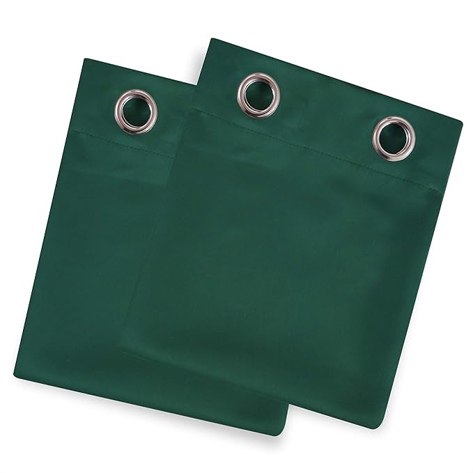 LEMOMO Dark Green Thermal Blackout Curtains/42 x 72 Inch/Set of 2 Panels Room Darkening Curtains for Bedroom