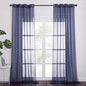 NICETOWN Sheer Voile Curtain Panels - Transparent Grommet Top Sheer Window Treatment Curtains for Living Room (W54 x L96 Inches, Dark Blue, 2 Pieces)