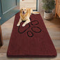 Smiry Dog Door Mat for Muddy Paws, Absorbent Dirt Trapper Non Slip Quick Dry Washable Chenille Mat for Mud Dogs, Entry Rug for Indoor and Outdoor (48x30 Inches, Caramel Russet and Black