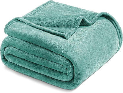 Exclusivo Mezcla Fleece Blanket Twin Size for Bed, Super Soft and Warm, All Season, Cozy, Plush, Lightweight, 60x80 Inches Celadon