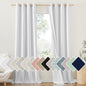 NICETOWN 100% Absolutely Blackout Linen Curtains with Thermal Insulated White Liner, White, 52" Wide, Long Curtains 95" Long 2 Panels Set for Living Room, Thermal Insulated Privacy Drapes for Bedroom