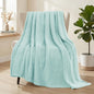 Whale Flotilla Extra Large Fuzzy Fleece Throw Blanket for Couch, 50x70 Inch Fluffy Warm Soft Jacquard Blankets for All Season, Lightweight and Cozy, Light Blue