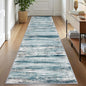 KOZYFLY Modern Abstract Hallway Runner Rug, 2.6x10 Washable Rug Runner Non-Slip Soft Striped Kitchen Runner Rugs, Print Blue Carpet Runner for Entryway Bathroom Laundry Room Foyer