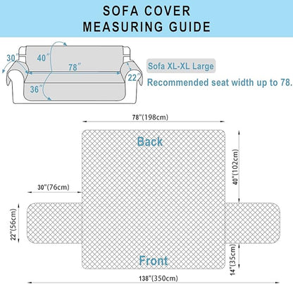 Reversible Oversized Sofa Covers Couch Cover Furniture Protector for Dogs Elastic Straps Water Resistant(XLSofa,Huntergreen/Sage)