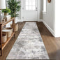 IOHOUZE Abstract Runner Rug 2x10 Ft Washable Runners for Hallways, Non Slip Kitchen Runner Printed Faux Wool Entryway Runner Indoor, Modern Abstract Floor Carpet for Hall Kitchen, Grey Beige