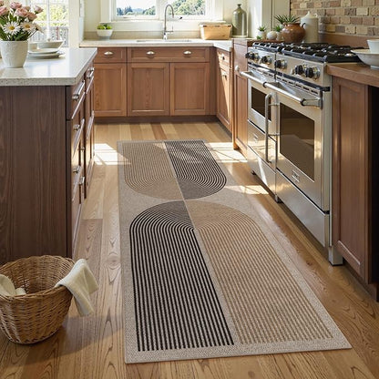 Lahome Enfys Modern Rainbow Easy Jute Rug, 2x6 Kitchen Runner Washable Rug Runners for Hallways Farmhouse Carpet, Non Slip Indoor Outdoor Runner Contemporary Door Mat for Laundry Porch