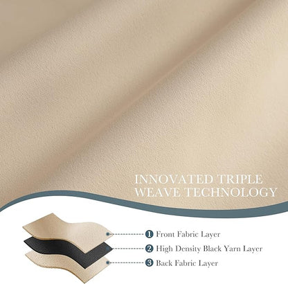 PONY DANCE Beige Blackout Curtains 96 inch Long, Room Darkening Curtains for Bedroom, Thermal Insulated Drapes for Living Room Window, Back Tab/Rod Pocket, 52 x 96 Inch,2 Panels Set,Biscotti Beige
