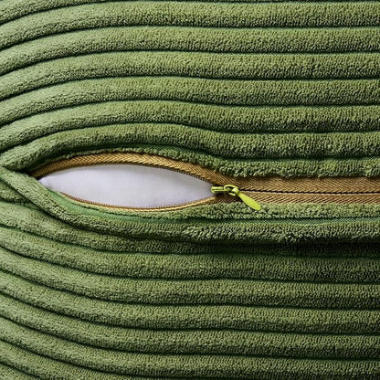 MIULEE Spring Decorative Lumbar Throw Pillow Covers for Couch Bed Livingroom 12x20 Inch Set of 2 Moss Green Boho Accent Throw Pllows Broadside Striped Patchwork Soft Corduroy Summer Pillowcases