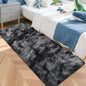 Tie-Dyed Runner Rug for Bedroom Black Grey 2x5ft Fluffy Area Rug Bedside Runner Rug for Kids Room Boys Teens Nursery Baby Living Room Dorm Home Decor Carpets