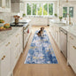 Washable Area Rugs 2x7 Non-Slip Modern Abstract Soft for Living Room Entryway Bedroom Nursery, Print Pattern, Grey Blue Gold/Golden