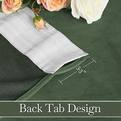 RYB HOME Elegant Green Velvet Curtains 84 inches Long, Light Blocking, Thermal Insulated, Stylish Velvet Drapes with Hook Belt for Cozy Home Aesthetics, 52" W x L96 L, 2 Panels Set