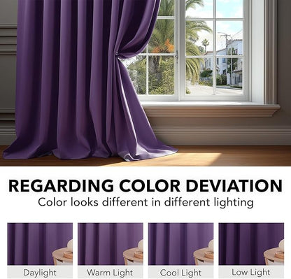 Deconovo Short Blackout Curtains for Small Windows Thermal Insulated Rod Pocket and Back Tab Curtains 42Wx45L Inch Purple Grape 2 Panels