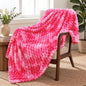Exclusivo Mezcla Fleece Throw Blanket for Couch, Extra Large Fuzzy Tie-dye Hot Pink Bed Blankets, Soft Cozy Plush Sofa Throws for All Seasons, 50x70 Inches