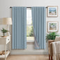 Light Blue Curtains for Bedroom 63 Inch Length 2 Panels Neutral Linen Textured Full Blackout Room Darkening Noise Reducing Curtain for Bay Window Kids Room Boys Nursery Dusty Slate Stone Blue 63 Long