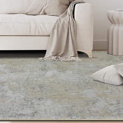 8x10 Area Rugs for Living Room Rug Washable: Abstract Large Rug for Dining Room Bedroom Carpet Non Slip 8 by 10 Indoor Modern Nursery Home Office Beige Grey