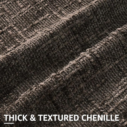 decorUhome Dark Brown Chenille Throw Pillow Covers 18x18 Set of 2 Textured Soft Cozy Slubby Couch Pillow Covers Modern Farmhouse Boho Decorative Pillow Cases for Bed Sofa Living Room