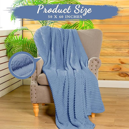 Buryeah 12 Pcs Flannel Throw Blanket Bulk 50 x 60 in Sleepover Blanket Outdoor Wedding Throw Lightweight, Oeko-tex Standard 100 Certified for Sofa Homeless Gifts (Royal Blue)