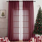 OVZME Burgundy Sheer Curtains 120 Inches Long 2 Panels Set, 59 Inch Extra Wide Soft Airy Lightweight Sheer Curtains for Living Room, Farmhouse Voile Filmy Rod Pocket Drapes, 59Wx120L Inches