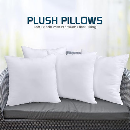 Utopia Bedding Throw Pillows (Set of 4, White) – 24 x 24 Inches Down Alternative Pillows for Bed, Sofa, and Couch - Fluffy Decorative Stuffer Pillow for Indoors & Outdoors
