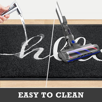 CozyBounty Door Mat Hello Mats Outdoor Indoor Non-Slip Doormat for Entryway Low-Profile Floor Mat for Yard, Garage, High Traffic Areas (36"x24", Black)
