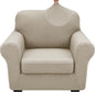 XINEAGE 2026 New 2 Pieces Chair Covers with Arms Super Stretch Chair Slipcover for Living Room Pet Dog Universal Slip Cover Anti Slip Armchair Furniture Protector (Khaki), 31"-46"(1 Cushion)