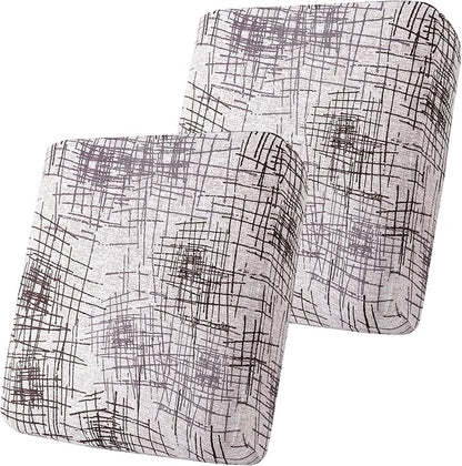 Smiry Printed Couch Cushion Covers, Stretch Soft Couch Covers for Sofa, Washable Non-Slip Sofa Slipcover Furniture Protector for Indoor and Outdoor (2 Pack, Brown and White)