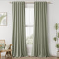 Sage Green 100% Blackout Curtains 40 Inch Wide by 90 Inch for Living Room Bedroom Back Tab Thermal Insulated Black Out Linen Drapes Room Darkening Window Curtains