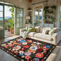 Black/Brown Living Room Rugs, Area Rugs 5x8 Rug for Bedroom Ultra-Thin Soft, Non-Slip Washable Rugs Stain Resistant Boho Rug Low-Pile Throw Rug for ‎Dining Room Office (5 x 8, Black/Brown)