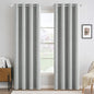 MIULEE 100% Blackout Linen Curtains for Bedroom Thermal Insulated Glacier Gray Grommet Room Darkening Curtains & Drapes for Living Room Nursery 52 x 84 Inch (2 Panels)