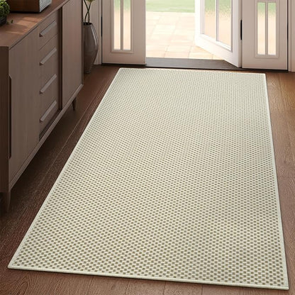 YDKGL 3x5 ft Area Rug Entryway Runner Rug Non Slip Washable, Boho Woven Kitchen Runner Rugs Door Mat Entry Rugs Carpet for Indoor Foyer Backdoor Hallway Floor Bedroom Living Room, Beige