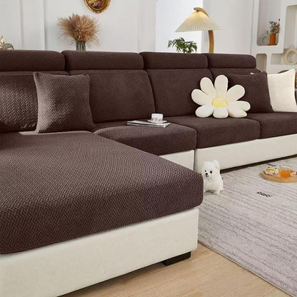 Sofa Covers Couch Covers for Sofa Pet Friendly Couch Cushion Covers Universal Sofa Covers Washable Stretch Slipcovers for Sectional Sofa (Texture Brown, Back Cover L)