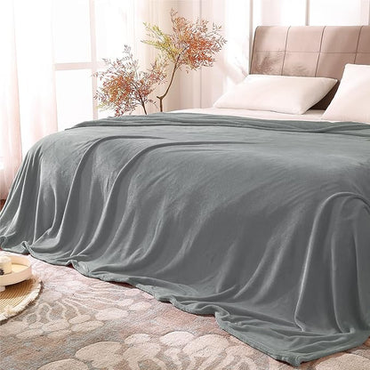 BEDELITE Fleece Blankets King Size for Bed, Luxury Plush Cozy Fuzzy Blanket 108x90 inches, Super Soft Warm Lightweight Throw Blanket All Seasons Suitable, Grey