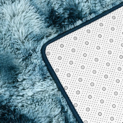 Deerhoo Large Shag Area Rugs 6 x 9, Tie-Dyed Plush Fuzzy Rugs for Living Room, Ultra Soft Fluffy Furry Rug for Bedroom, Indoor Carpet Nursery Rugs for Kids Room Home Decor, Peacock Blue