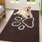 Smiry Dog Door Mat for Muddy Paws, Absorbent Dirt Trapper Non Slip Quick Dry Washable Chenille Mat for Mud Dogs, Entry Rug for Indoor and Outdoor (54x32 Inches, Brown and White)