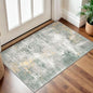 IOHOUZE Small Abstract Area Rug 2x3 Ft Entryway Rugs Washable Door Mat Indoor Entrance, Printed Faux Wool Non Slip Floor Carpet for Foyer Front Door Sink, Light Green/Gray/Orange