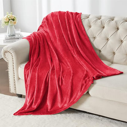 BEDELITE Fleece Blanket Red Throw Blanket for Couch & Bed, Luxury Plush Cozy Fuzzy Blanket 50" x 70", Super Soft Warm Lightweight Fall Throw Blanket for Travel Camping