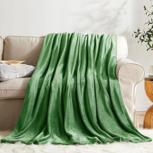 KMUSET Fleece Blanket Twin Size Emerald Lightweight Super Soft Cozy Luxury Bed Blanket Microfiber