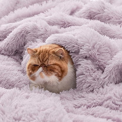 Bedsure GentleSoft Fluffy Lavender Purple Throw Blanket, Purple Decor Lilac Gifts for Teen Girls Women, Soft Cozy Fuzzy Plush Warm Thick Sherpa Fleece Faux Fur Blanket, Birthday Gifts for Her, 50x60