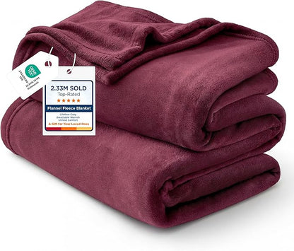 Bedsure GentleSoft Burgundy Red Fleece Blanket King Size - 280GSM Throw Blankets for Couch,Sofa,Bed, Soft Lightweight Plush Cozy Throws for Toddlers