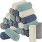 Buryeah 24 Pcs Flannel Throw Blanket Bulk 50 x 60 in Sleepover Blanket Outdoor Wedding Throw Lightweight, Oeko-tex Standard 100 Certified for Sofa Homeless Gifts (Morandi Colors)
